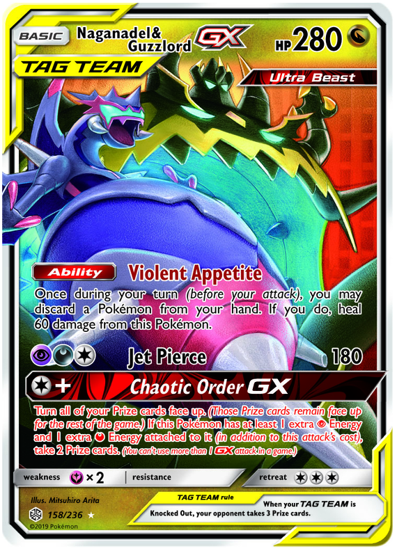 Naganadel & Guzzlord GX (158/236) - Cosmic Eclipse - PokeRand