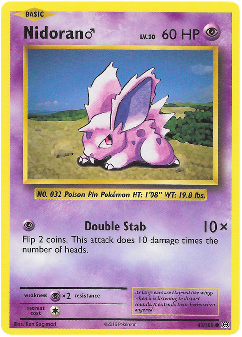 Nidoran - Reverse Holo - (43/108) - Evolutions - PokeRand