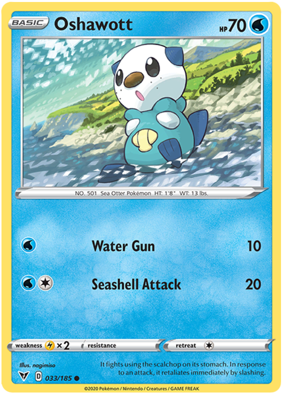 Reverse Holo (033/185) Oshawott - Vivid Voltage - PokeRand