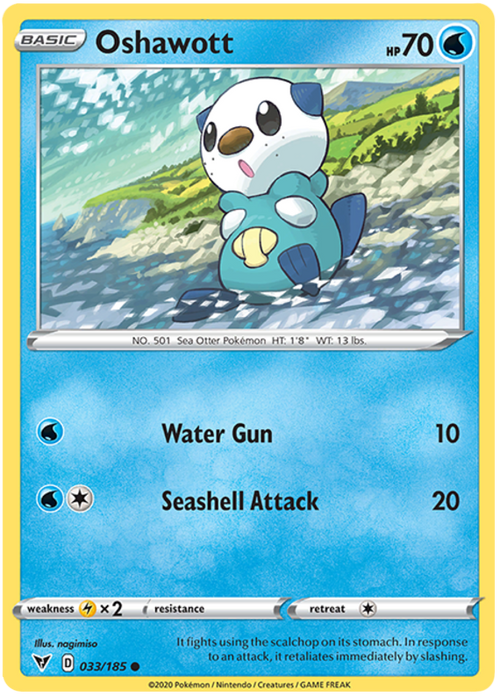 Reverse Holo (033/185) Oshawott - Vivid Voltage - PokeRand