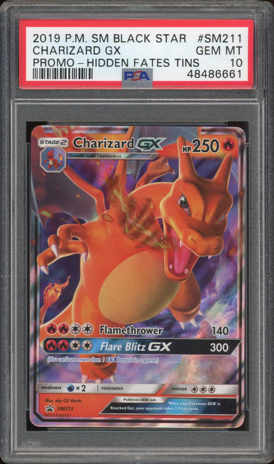 Charizard GX - Hidden Fates Tin Promo (PSA 10) - Hidden Fates SM211 - PokeRand