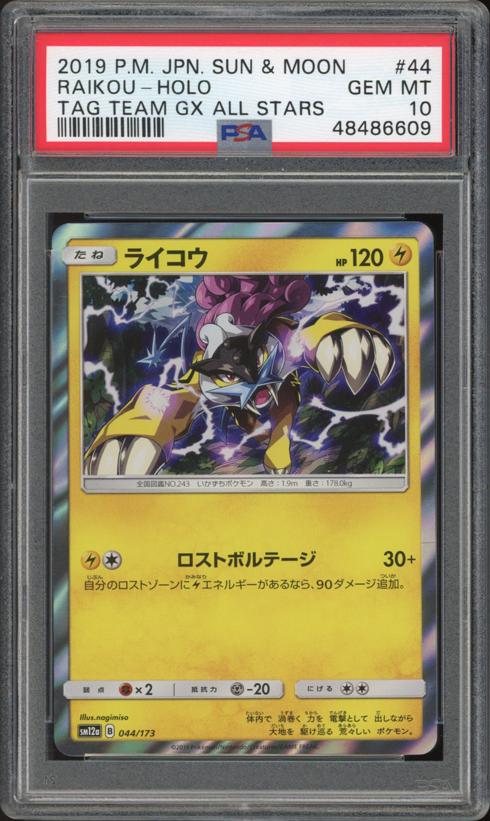 Raikou - Holo (PSA 10) - Tag All Stars 044/173 - PokeRand