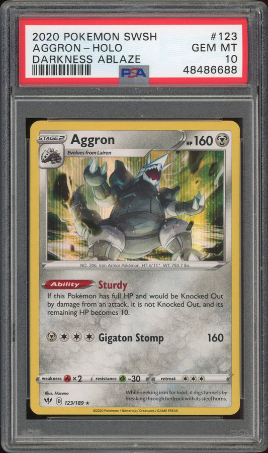 Aggron - Holo - Darkness Ablaze (PSA 10) - 123/189 - PokeRand