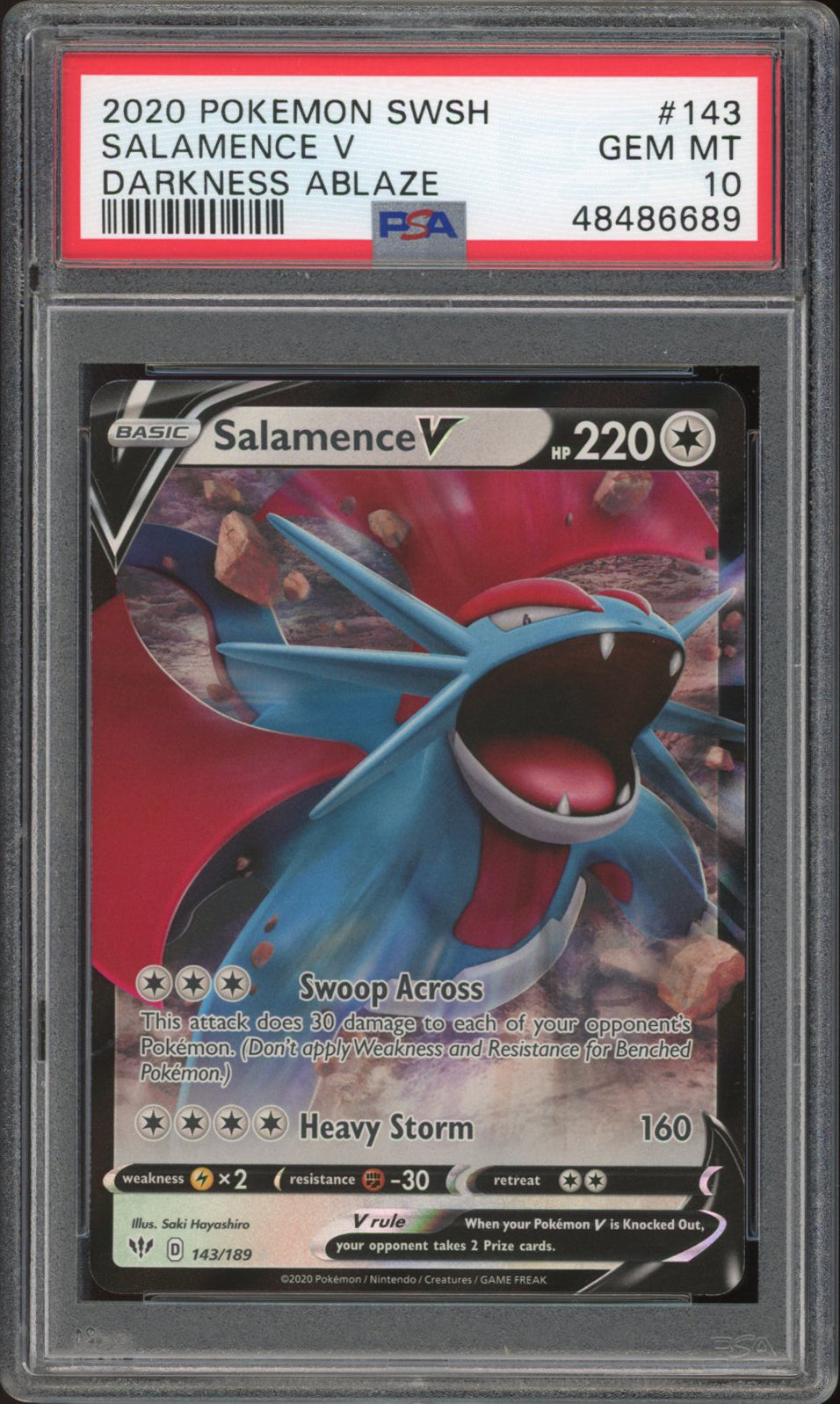 Salamence - V - Darkness Ablaze (PSA 10) - 143/189 - PokeRand