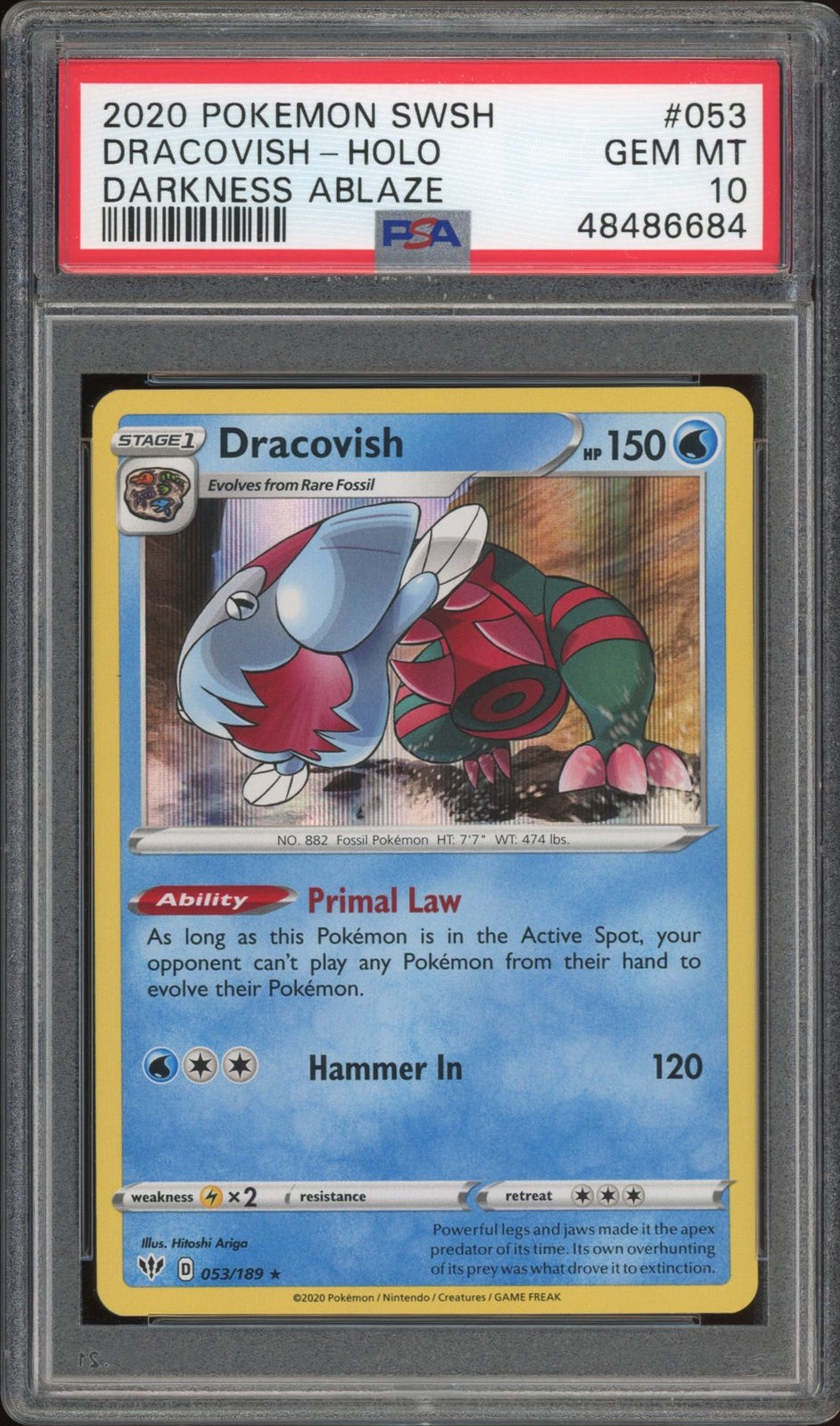 Dracovish - Holo - Darkness Ablaze (PSA 10) - 053/189 - PokeRand