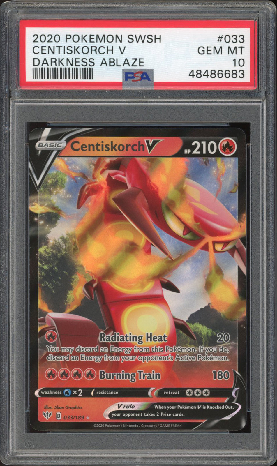 Centiskorch - V - Darkness Ablaze (PSA 10) - 033/189 - PokeRand