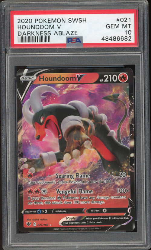 Houndoom - V - Darkness Ablaze (PSA 10) - 021/189 - PokeRand