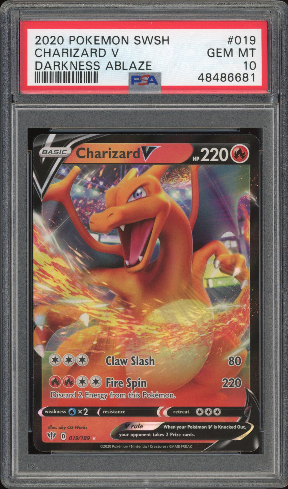 Charizard - V - Darkness Ablaze (PSA 10) - 019/189 - PokeRand