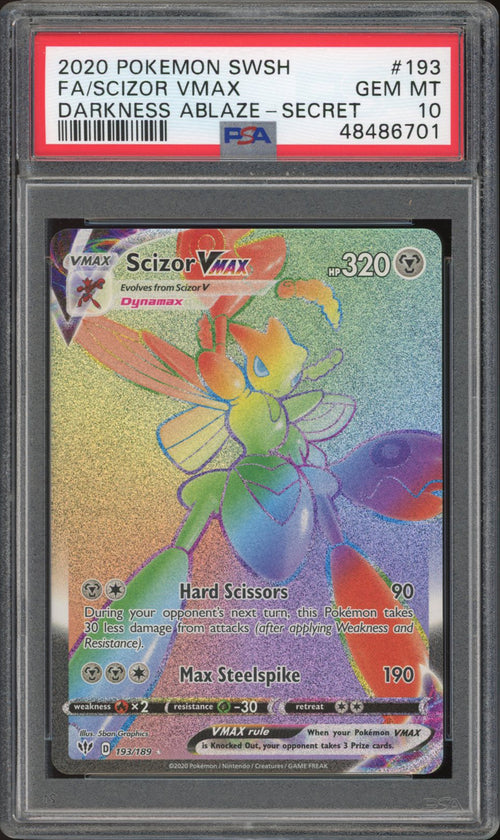 Scizor VMAX - Full Art Rainbow Rare (PSA 10) - Darkness Ablaze 193/189 - PokeRand