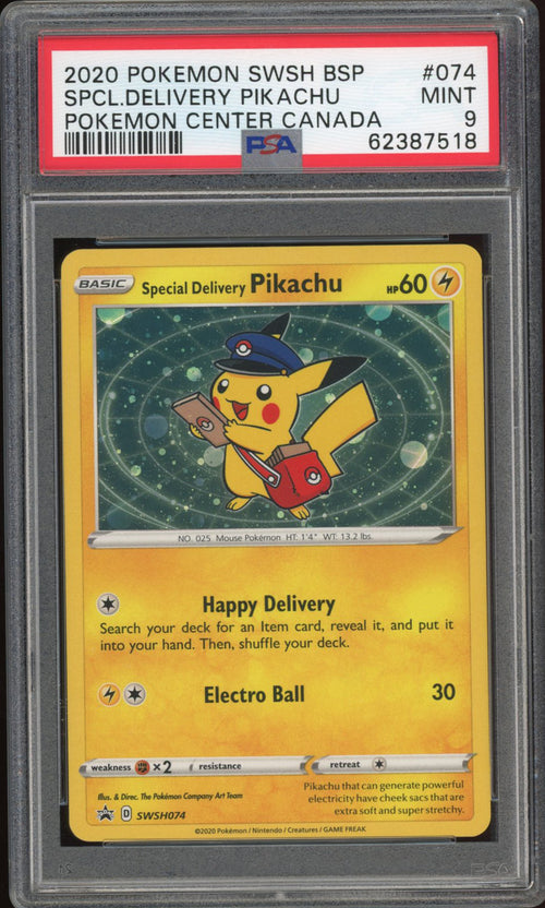 Special Delivery Pikachu - Pokemon Centre Promo (PSA 9) - SWSH074 - PokeRand