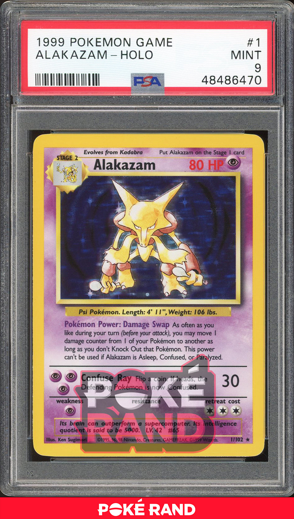 Alakazam - Holo - Base Set (PSA 9) - 1/102 - PokeRand