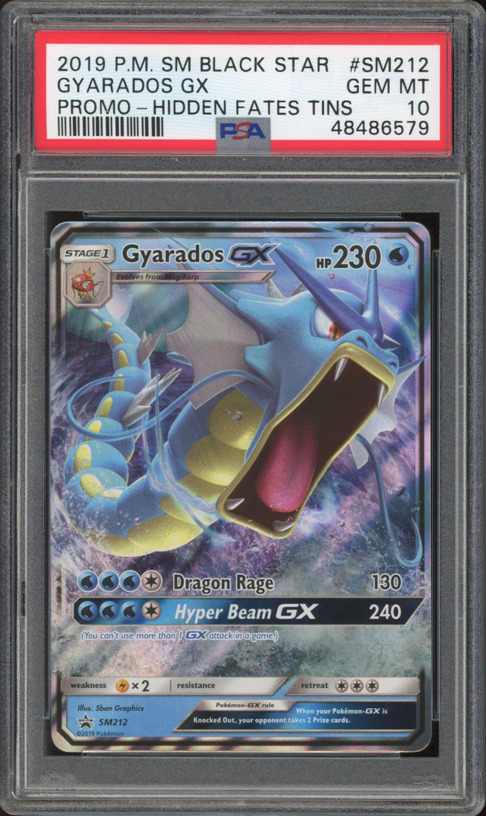 Gyarados GX - Hidden Fates Tin Promo (PSA 10) - Hidden Fates SM212 - PokeRand