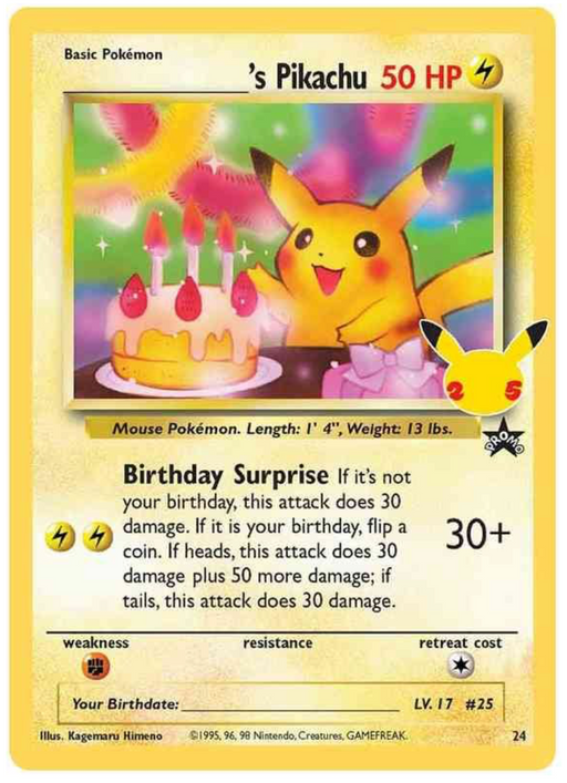 Birthday Pikachu - Holo - Celebrations Classic Collection (25th Anniversary) 24 - PokeRand