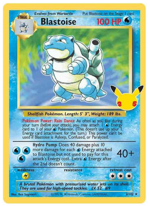 Blastoise - Holo - Celebrations Classic Collection (25th Anniversary) 2/102 - PokeRand