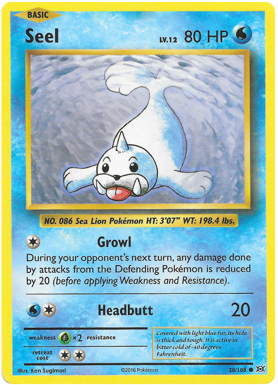 Seel - Reverse Holo - (28/108) - Evolutions - PokeRand