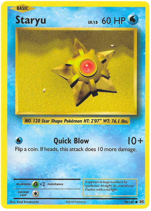 Staryu - Reverse Holo - (30/108) - Evolutions - PokeRand