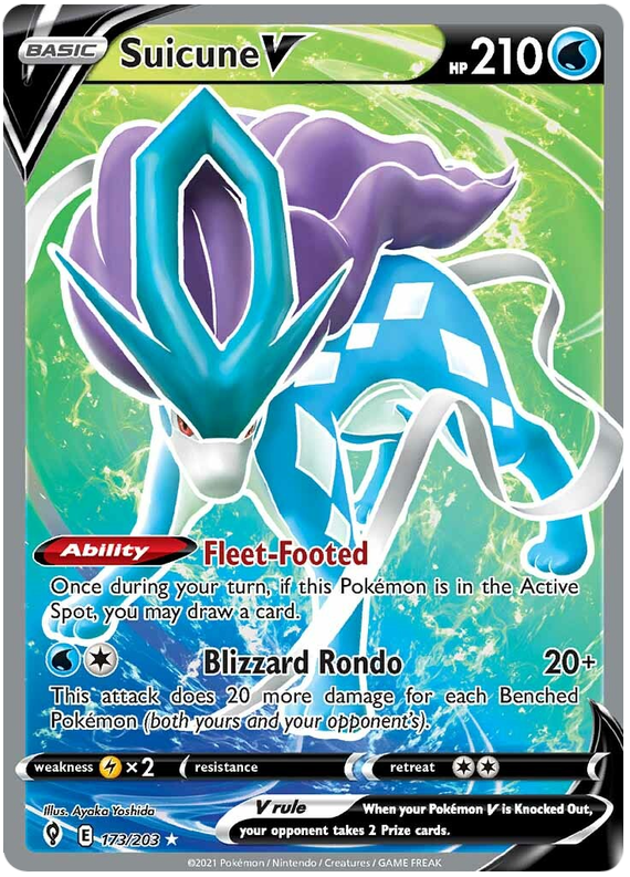 (173/203) Suicune V - Full Art - Evolving Skies - PokeRand