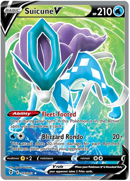 (173/203) Suicune V - Full Art - Evolving Skies - PokeRand