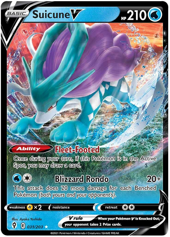 (031/203) Suicune - V - Evolving Skies - PokeRand