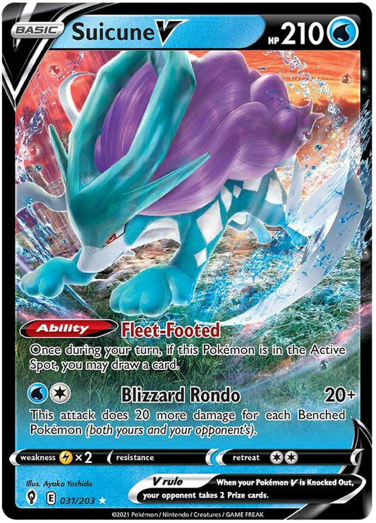 (031/203) Suicune - V - Evolving Skies - PokeRand