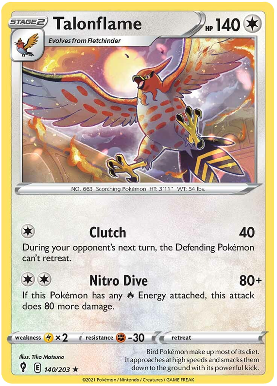 Talonflame (140/203) - Rare - Evolving Skies - PokeRand