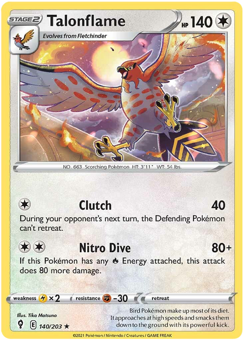 Talonflame (140/203) - Rare - Evolving Skies - PokeRand