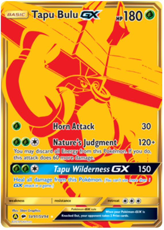 Tapu Bulu GX - Gold Card - (SV91/SV94) - Hidden Fates - PokeRand