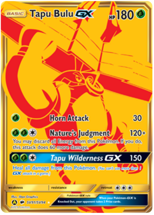 Tapu Bulu GX - Gold Card - (SV91/SV94) - Hidden Fates - PokeRand