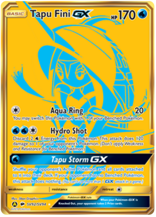 Tapu Fini GX - Gold Card - (SV92/SV94) - Hidden Fates - PokeRand