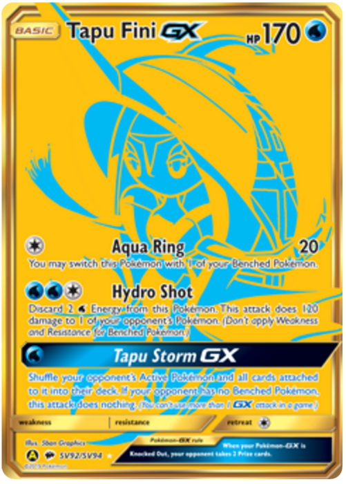Tapu Fini GX - Gold Card - (SV92/SV94) - Hidden Fates - PokeRand