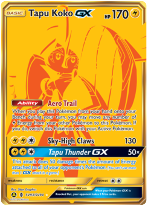 Tapu Koko GX - Gold Card - (SV93/SV94) - Hidden Fates - PokeRand