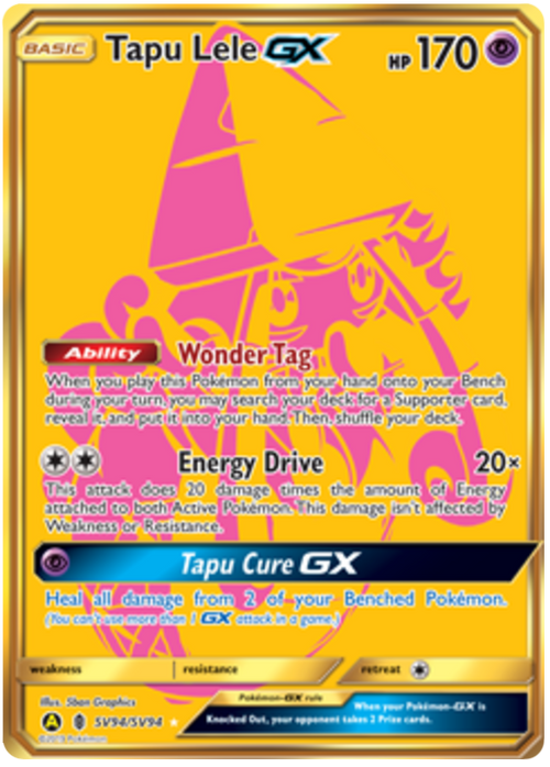 Tapu Lele GX - Gold Card - Hidden Fates - SV94/SV94 - PokeRand