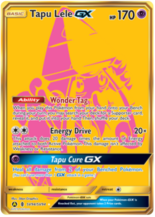 Tapu Lele GX - Gold Card - Hidden Fates - SV94/SV94 - PokeRand