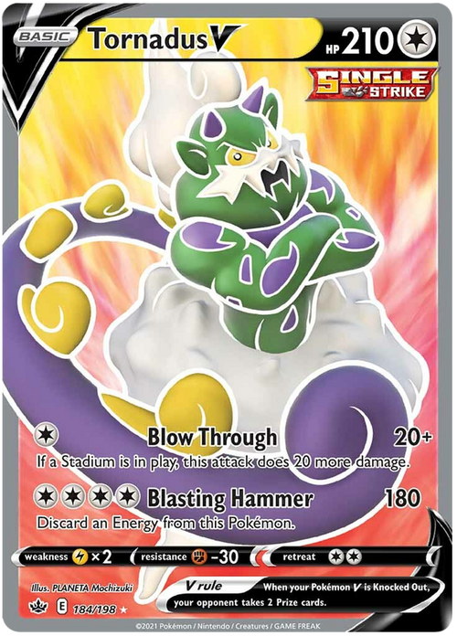 Tornadus V - Full Art - (184/198) - Chilling Reign - PokeRand