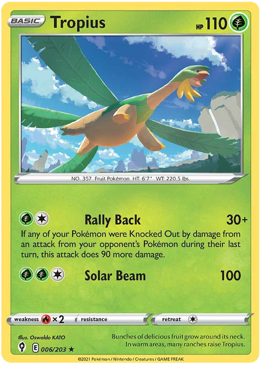 Tropius (006/203) - REVERSE HOLO RARE - Evolving Skies - PokeRand