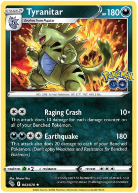 (043/078) Tyranitar - Holo - Pokemon GO - PokeRand