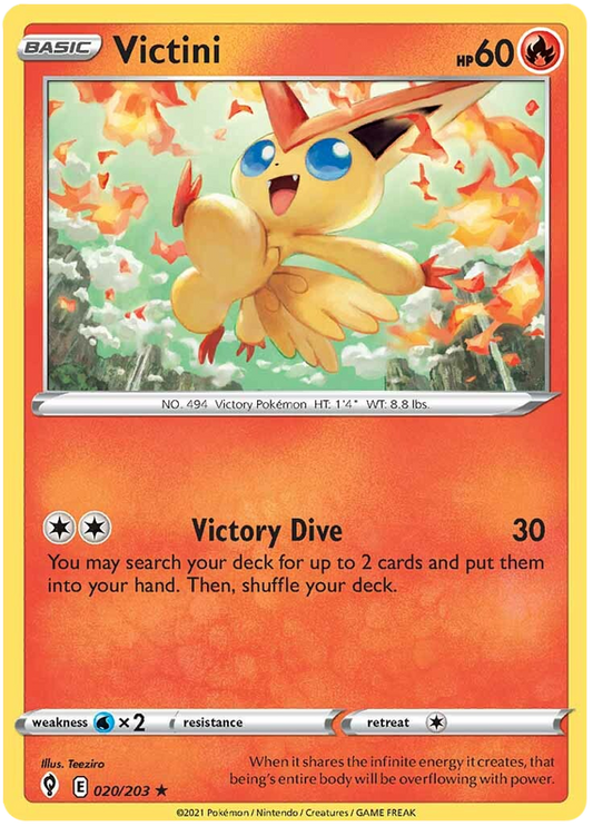 Victini (020/203) - REVERSE HOLO RARE - Evolving Skies - PokeRand