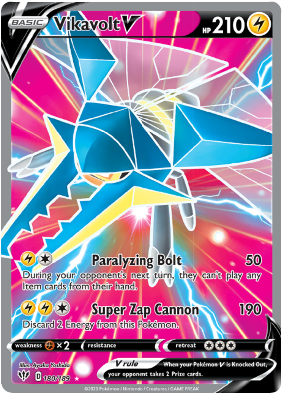 Vikavolt V Full Art (180/189) - Darkness Ablaze - PokeRand