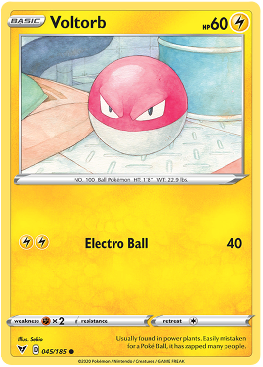 Reverse Holo (045/185) Voltorb - Vivid Voltage - PokeRand