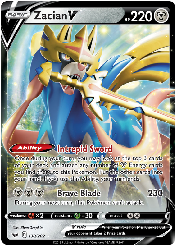 Zacian V (138/202) - Sword and Shield - PokeRand