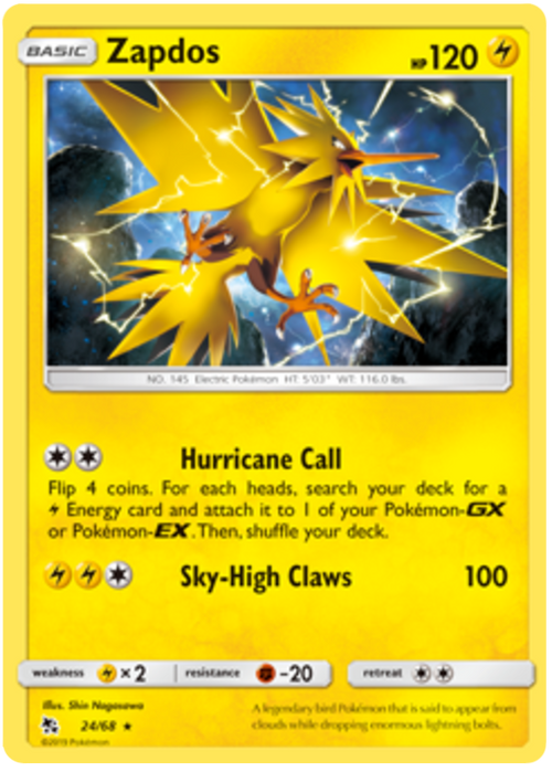 Zapdos (Holo - 24/68) - Hidden Fates - PokeRand