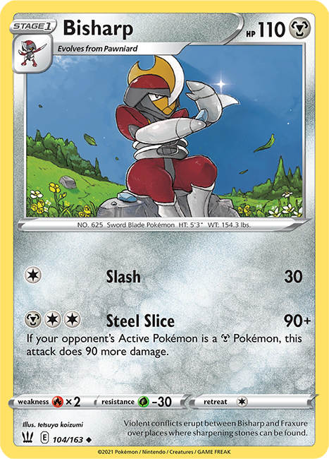 (104/163) Bisharp - Uncommon - Battle Styles - PokeRand