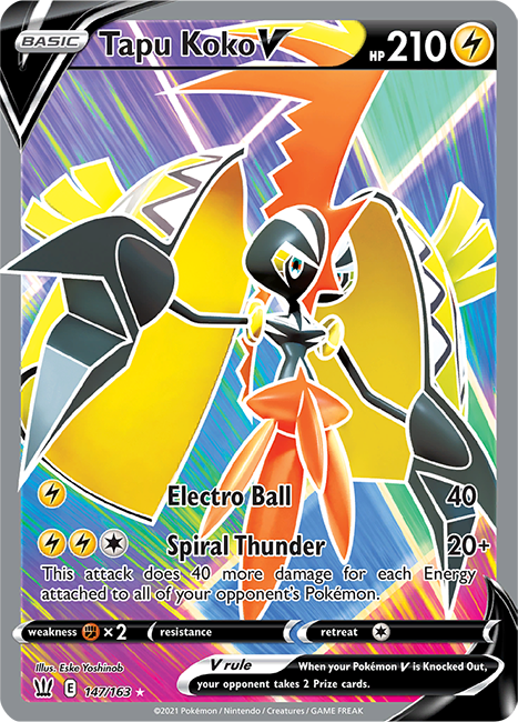 (147/163) Tapu Koko - Full Art - Battle Styles - PokeRand