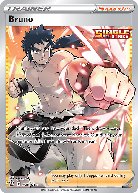 (158/163) Bruno - Full Art - Battle Styles - PokeRand