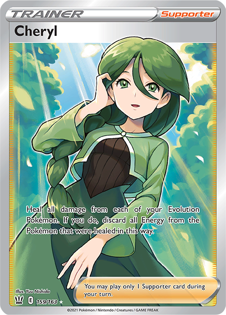 (159/163) Cheryl - Full Art - Battle Styles - PokeRand