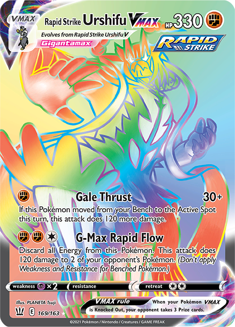 (169/163) Rapid Strike Urshifu Vmax - Secret Rare - Battle Styles - PokeRand