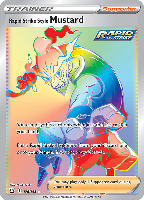 (176/163) Rapid Strike Style Mustard - Secret Rare - Battle Styles - PokeRand