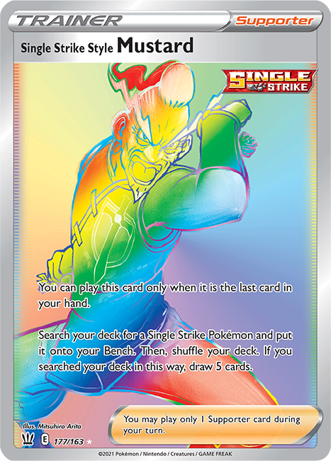 (177/163) Single Strike Style Mustard Rainbow - Secret Rare - Battle Styles - PokeRand