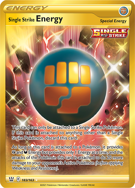 (183/163) Single Strike Energy - Secret Rare - Battle Styles - PokeRand