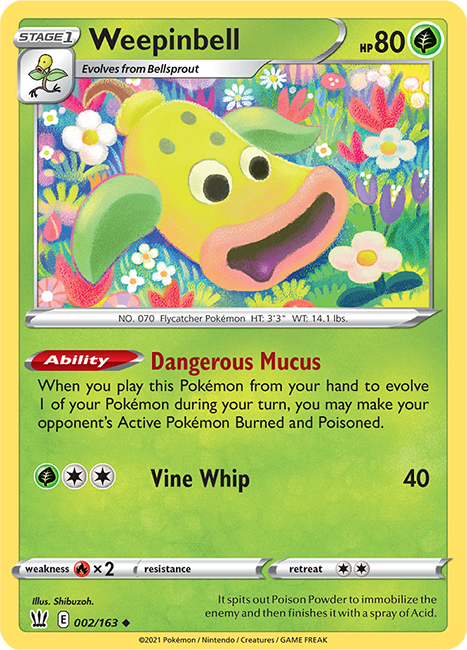 (002/163) Weepinbell - Uncommon - Battle Styles - PokeRand